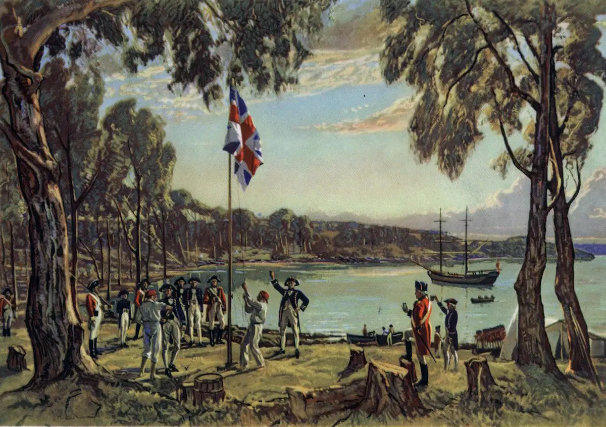 The British on the shore of Australia